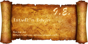István Edvin névjegykártya